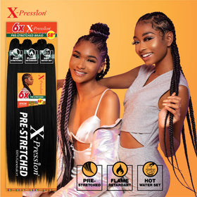 Sensationnel X-Pression braiding hair styled in box braids