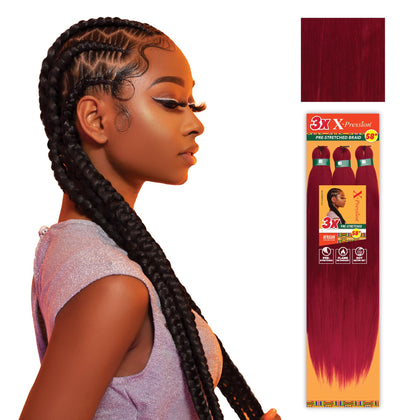 Sensationnel X-Pression Braids 3X 58in Burgundy front view