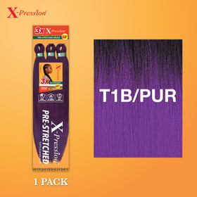 Sensationnel X-Pression Braids 3X 58in T1B/PUR close-up of texture