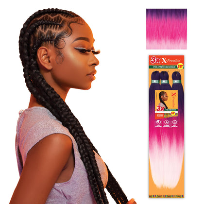Sensationnel X-Pression Braids 58in purple, pink, and light pink front view