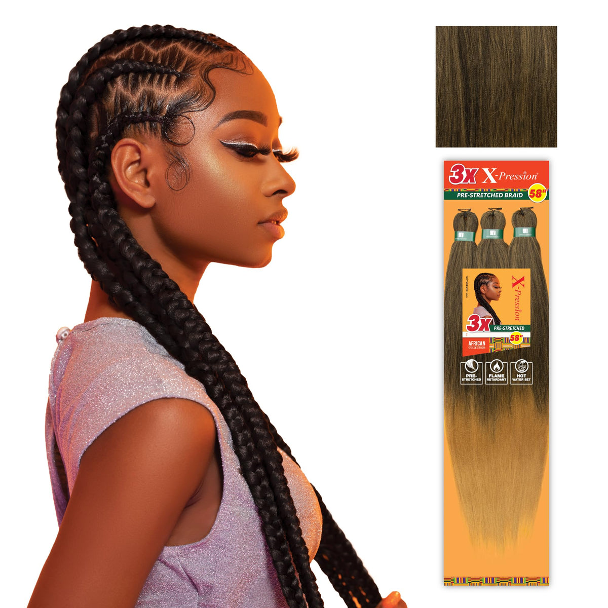 Sensationnel X-Pression Braids 58in SM1B/27 front view