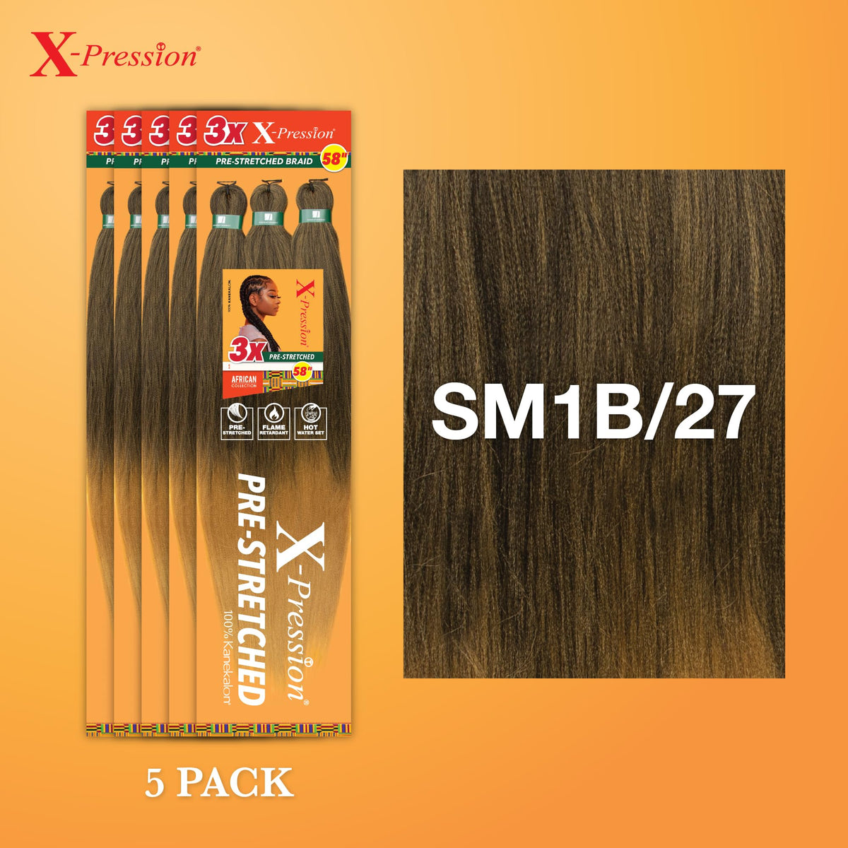 Sensationnel X-Pression Braids 58in SM1B/27 packaging