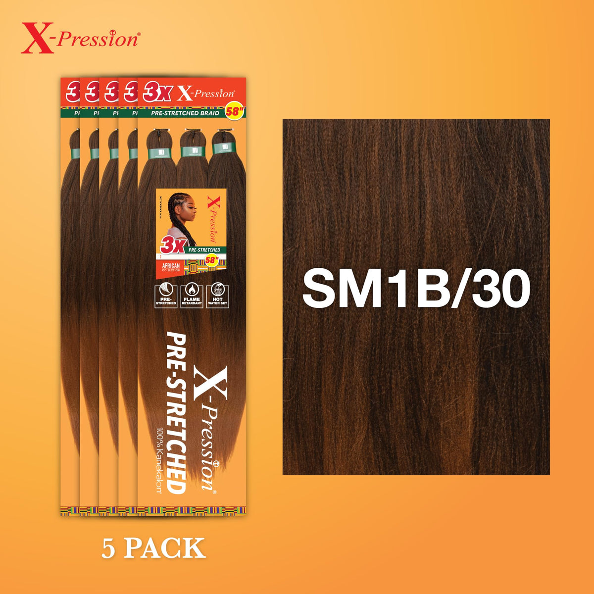Sensationnel X-Pression Braids 58in SM1B/30 packaging