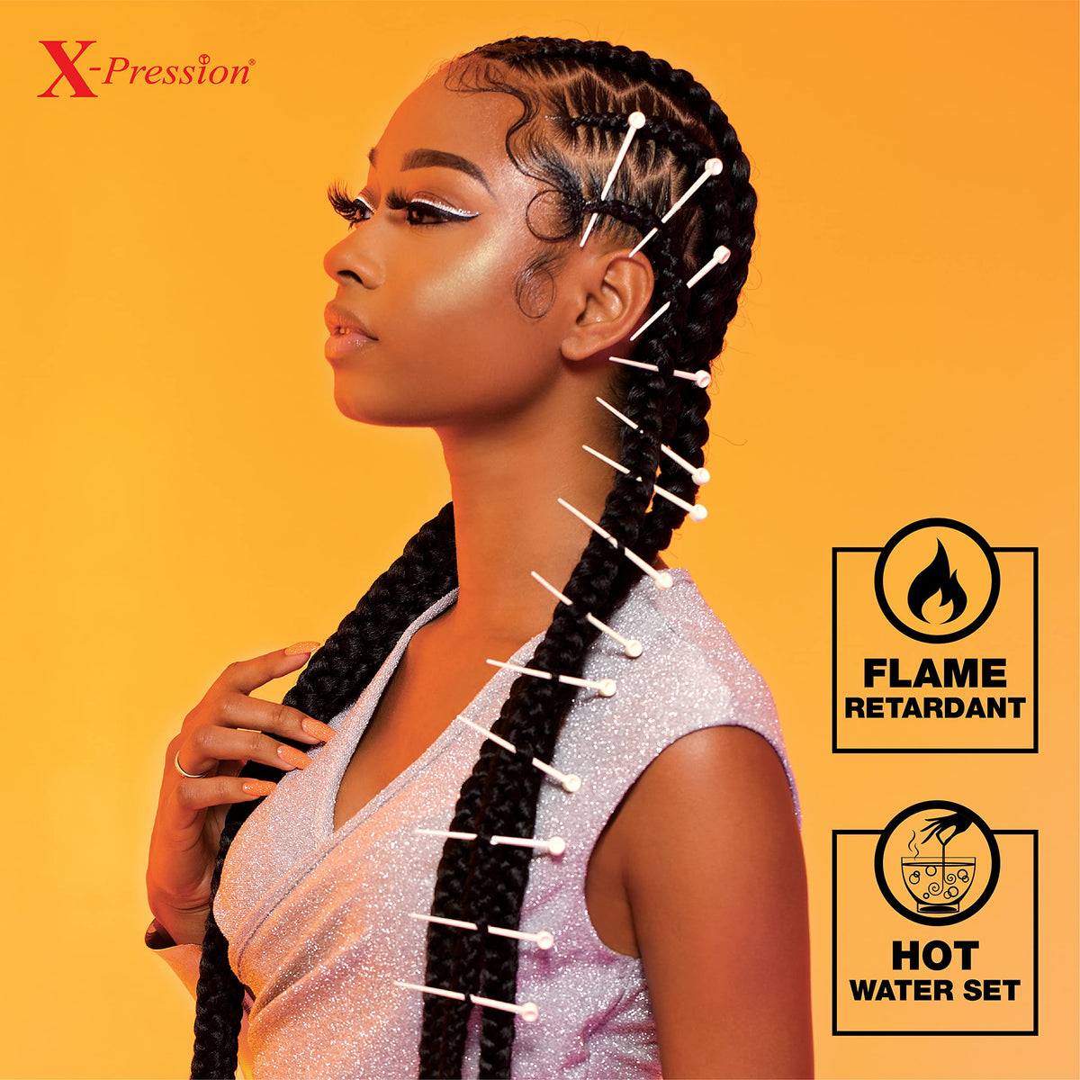 Sensationnel X-Pression braids showcasing yaki texture