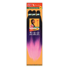 Sensationnel X-Pression Pre-Stretched Braids 58in Purple/Pink front view