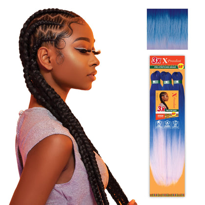 Sensationnel X-Pression Prestretched Braids 58 inches 3TBLUE/LBLUE/LAVENDER front view
