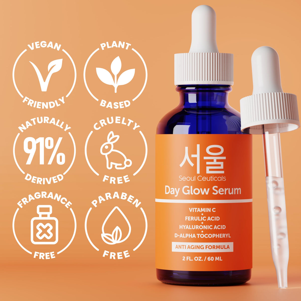 SeoulCeuticals Vitamin C Serum with skincare products