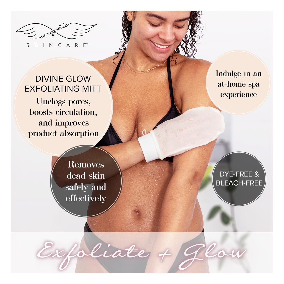SERAPHIC SKINCARE Divine Glow Exfoliating Mitt packaging