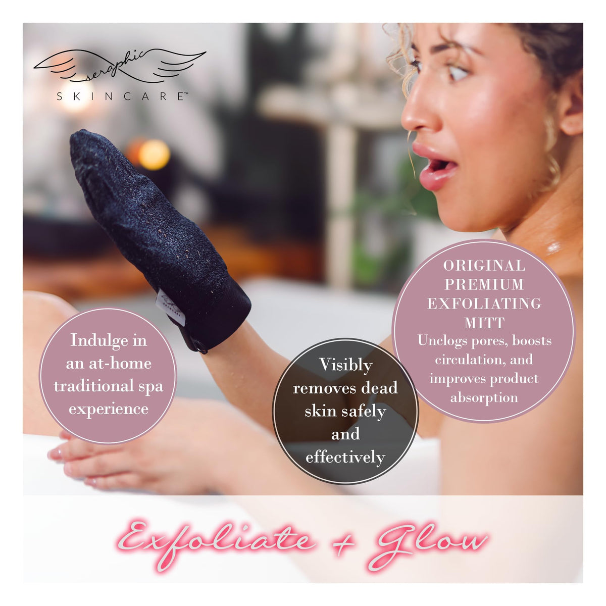 SERAPHIC SKINCARE Original Premium Exfoliating Mitt packaging