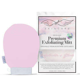 SERAPHIC SKINCARE Pink Premium Exfoliating Mitt front view