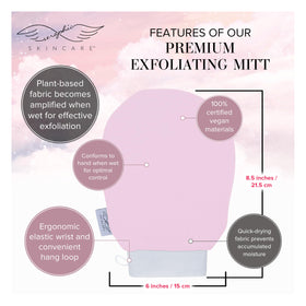 SERAPHIC SKINCARE Pink Premium Exfoliating Mitt in use