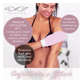 SERAPHIC SKINCARE Pink Premium Exfoliating Mitt packaging