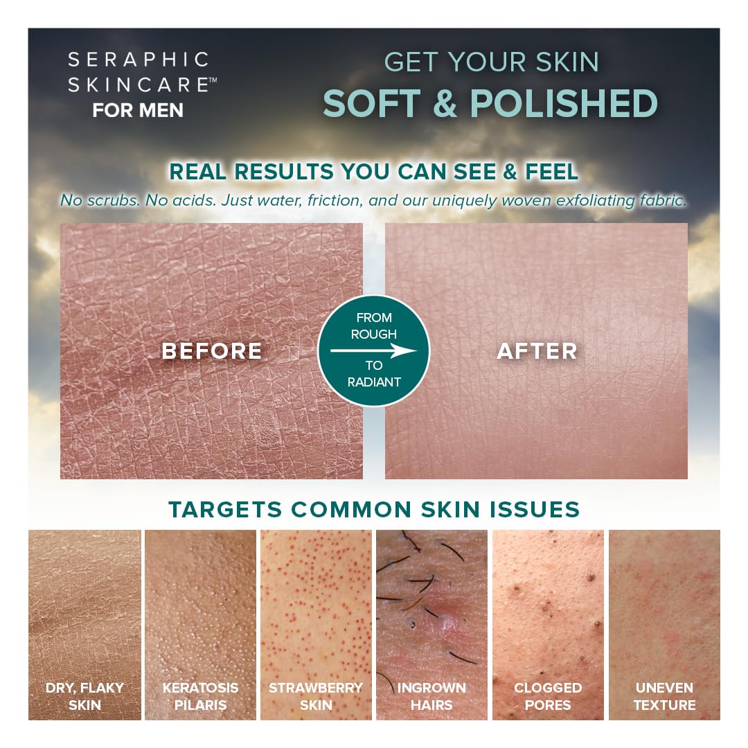 SERAPHIC SKINCARE Ultimate Exfoliating Mitt hanging loop detail