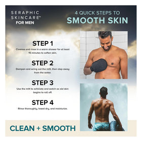 SERAPHIC SKINCARE Ultimate Exfoliating Mitt in use during shower