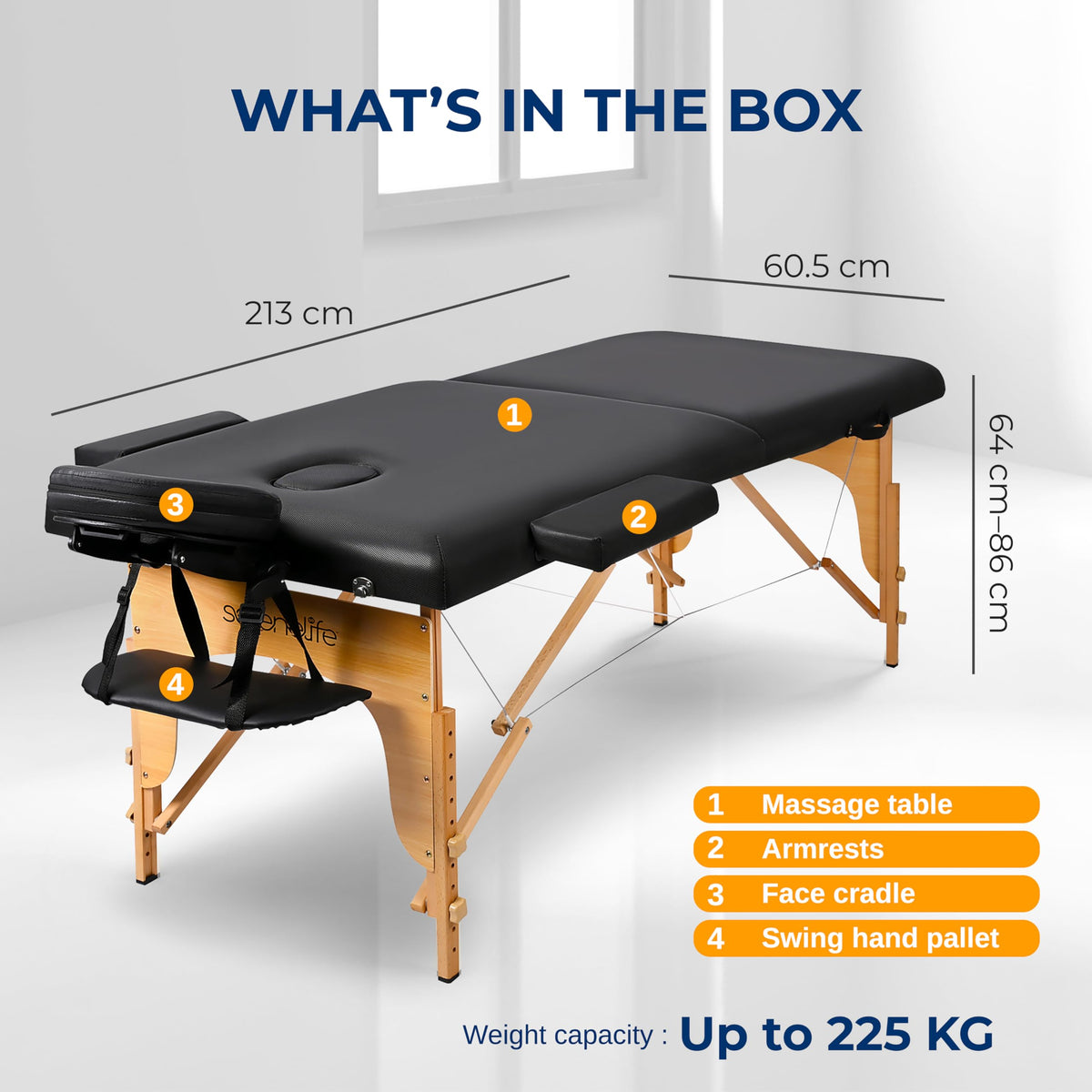 SereneLife Portable Massage Table close-up of PU leather cover