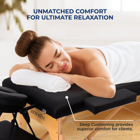 SereneLife Portable Massage Table folded with carrying bag
