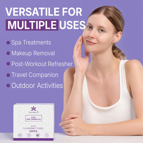 Serenorch Disposable Face Towels XL being used after cleansing