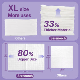 Serenorch Disposable Face Towels XL stacked for storage