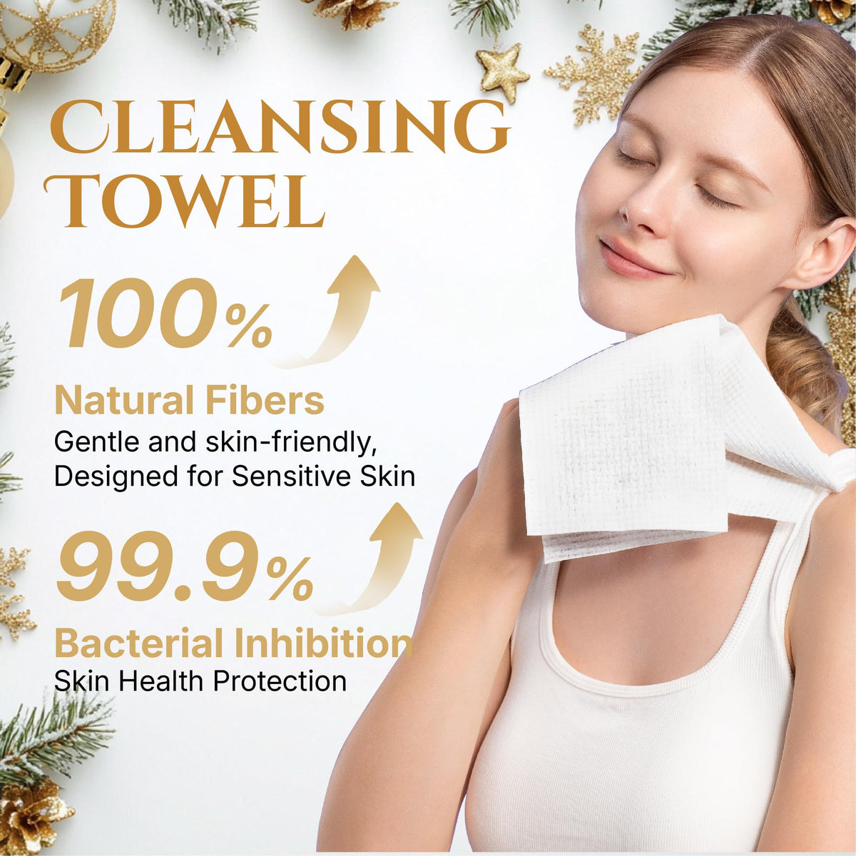 Serenorch face towels being used for makeup removal