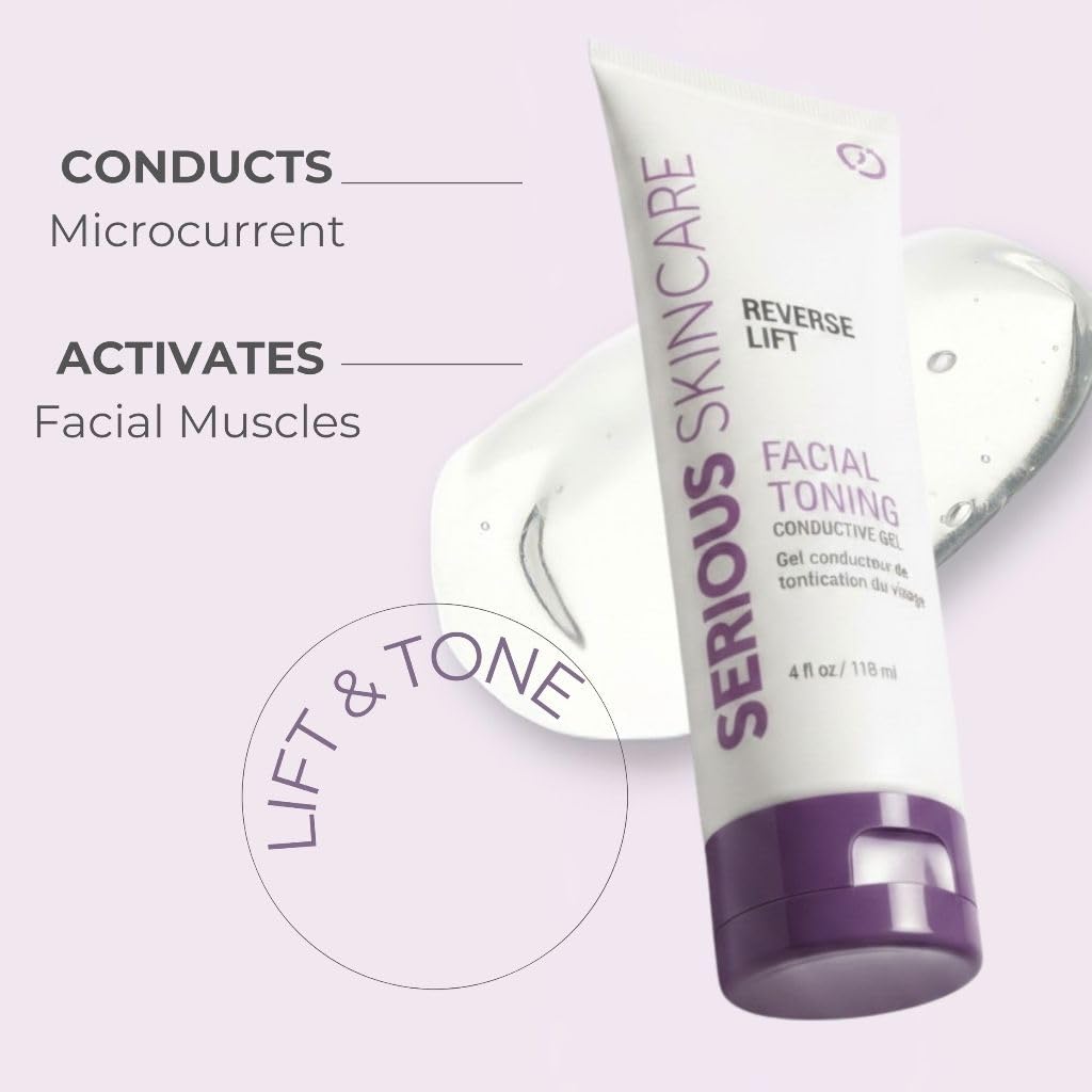Serious Skincare Hydrating Microcurrent Gel in use with facial device