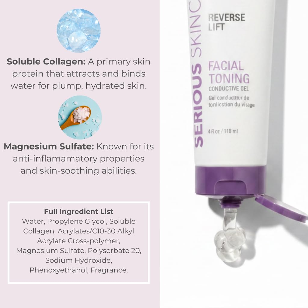 Serious Skincare Hydrating Microcurrent Gel with measuring scale