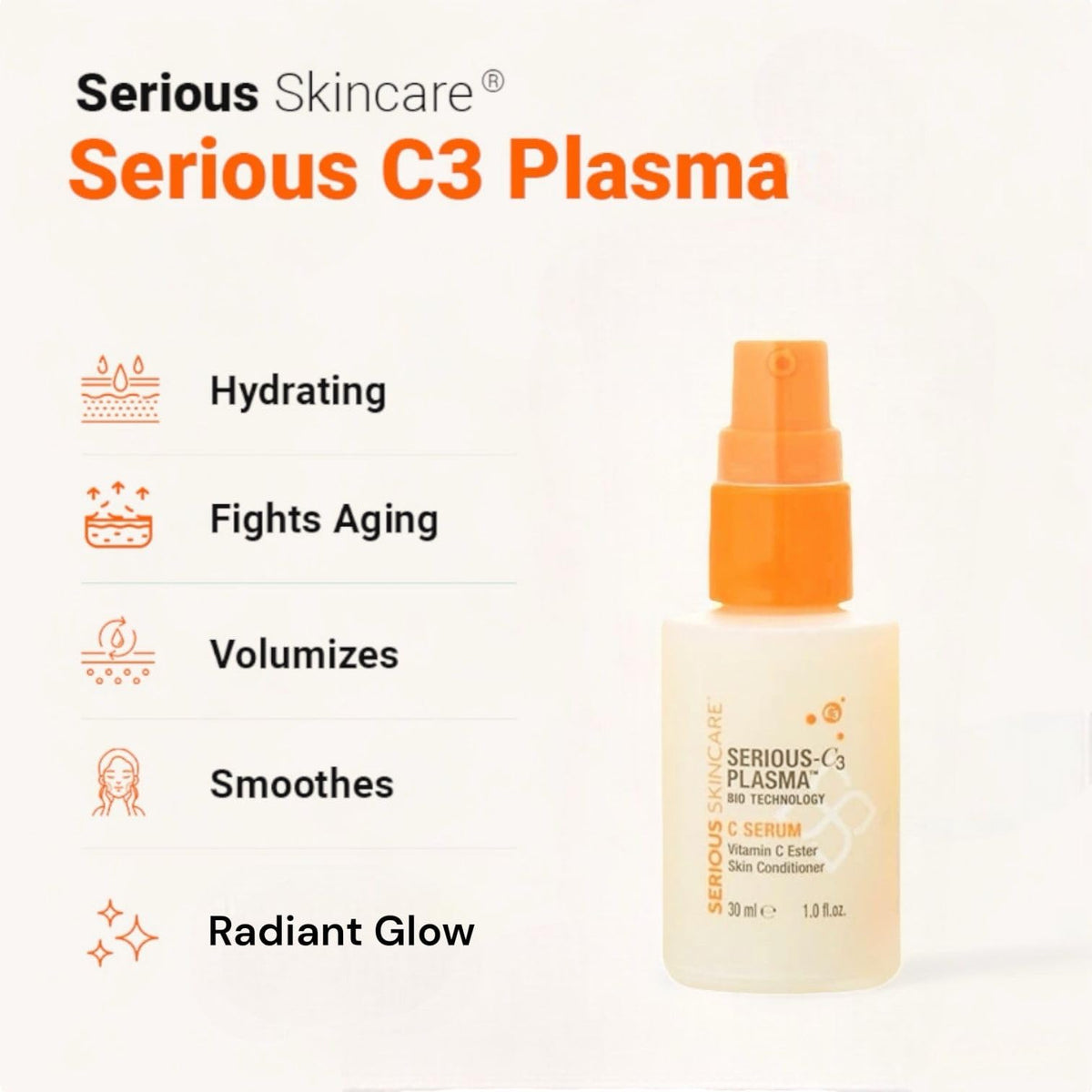 Serious Skincare Vitamin C Serum 1 Oz with packaging