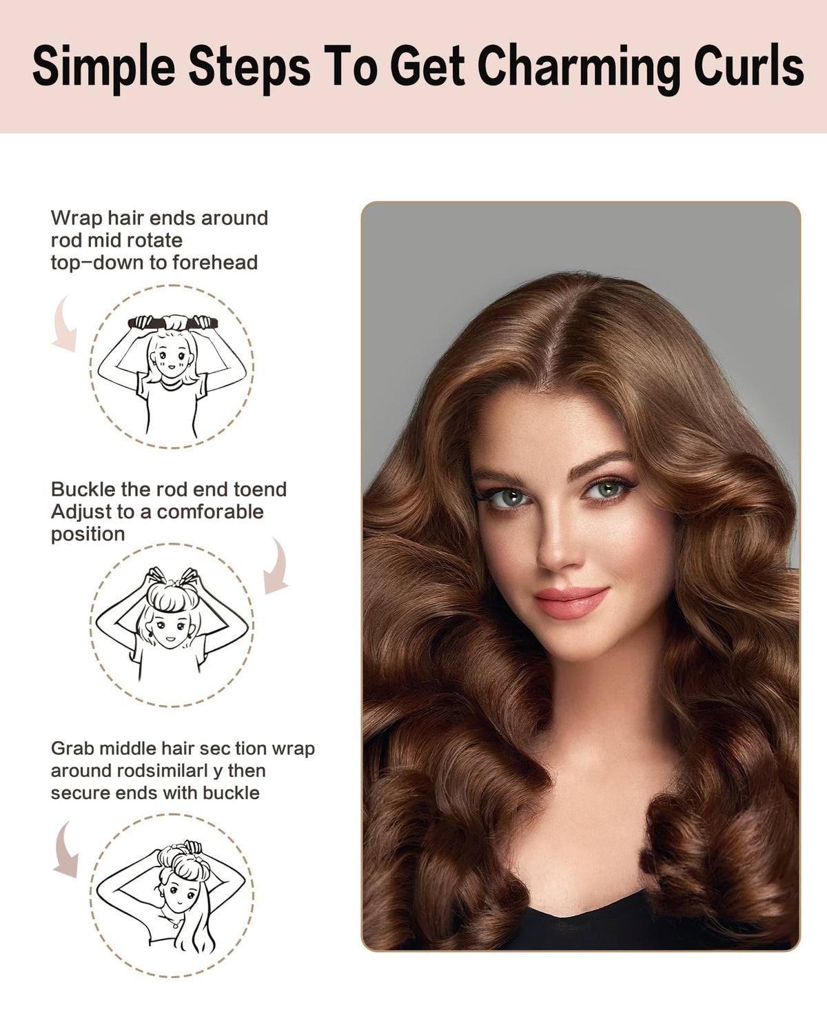 Seritant Heatless Curlers in use with hair wrapped around rollers