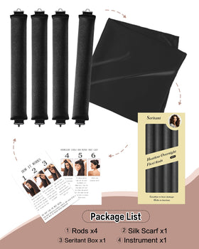 Seritant Heatless Curlers packaged with satin scarf