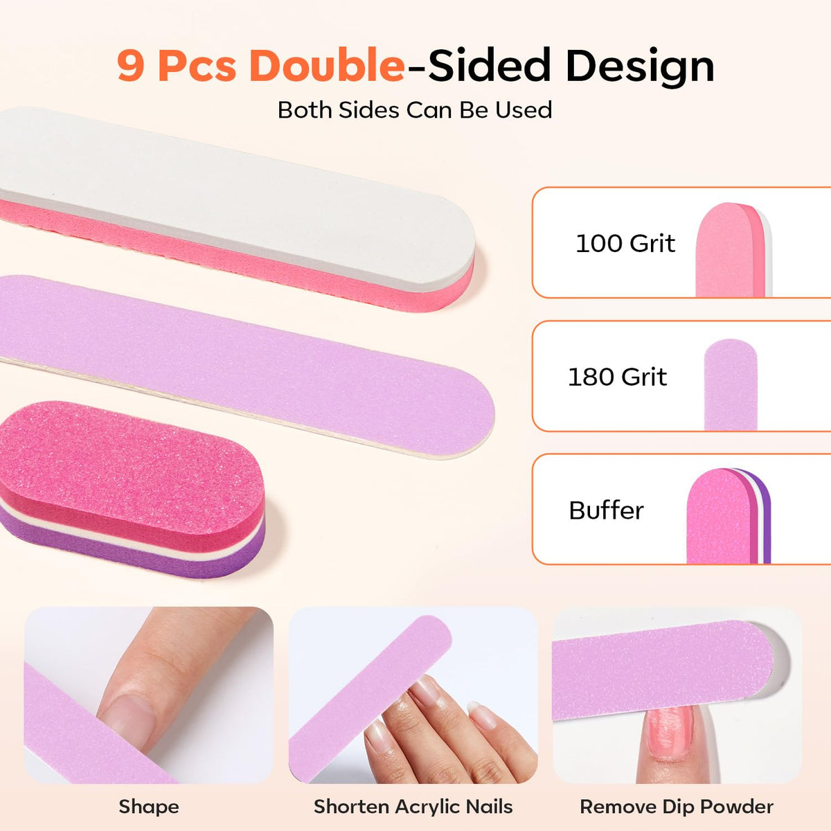 set of 4 short oval double sided files from modelones