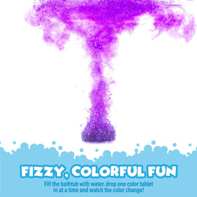Seven bold colours of Tub Works Bath Color Fizzies tablets