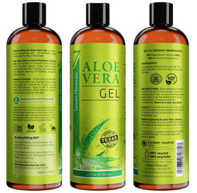 Seven Minerals Aloe Vera Gel back view with ingredient list