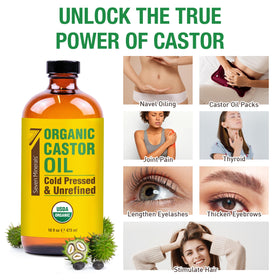 Seven Minerals Organic Castor Oil in lifestyle setting