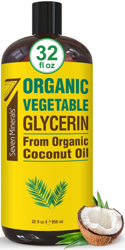 Seven Minerals Organic Vegetable Glycerin 32 fl oz front view
