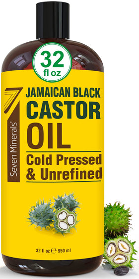 Seven Minerals Pure Jamaican Black Castor Oil 32 fl oz front view