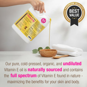 Seven Minerals Vitamin E Oil displayed with natural ingredients