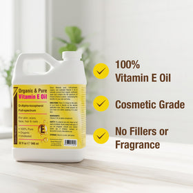 Seven Minerals Vitamin E Oil displayed with natural ingredients