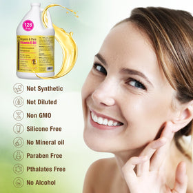 Seven Minerals Vitamin E Oil displayed with other beauty products