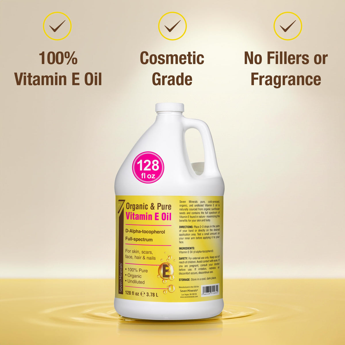 Seven Minerals Vitamin E Oil with a smooth texture