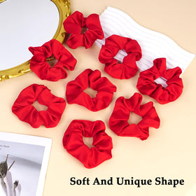 SEVEN STYLE red satin scrunchies packaging
