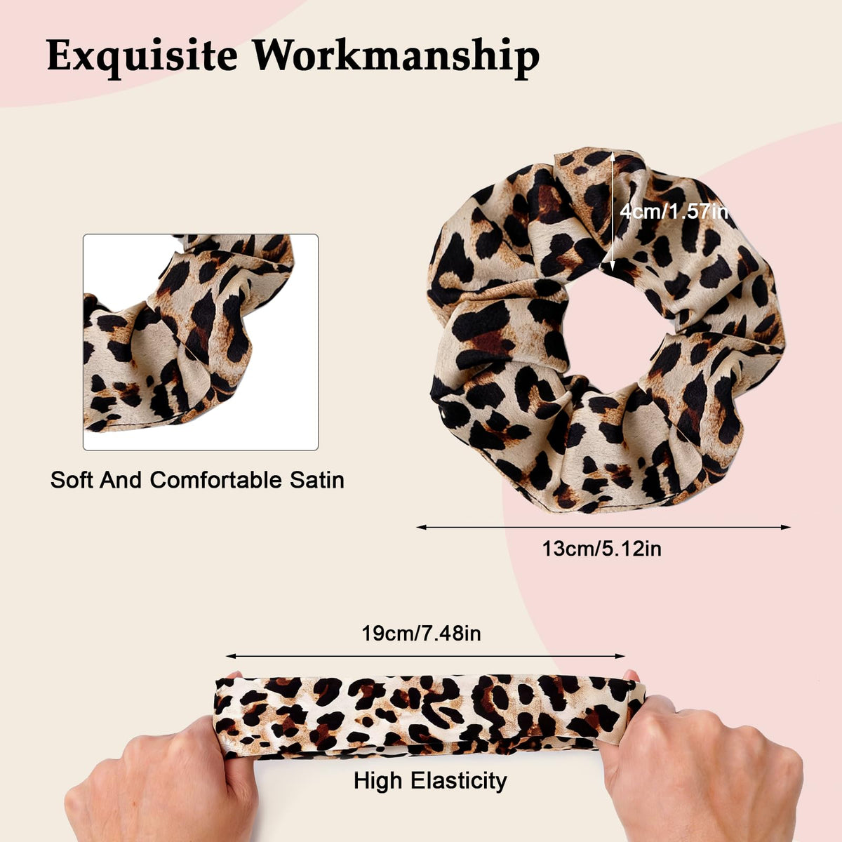 SEVEN STYLE satin scrunchies in packaging