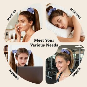 SEVEN STYLE satin scrunchies set of 8 in blue