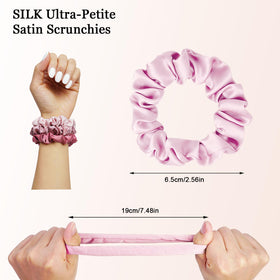 SEVEN STYLE Ultra-Petite Satin Scrunchies set of 8 in packaging