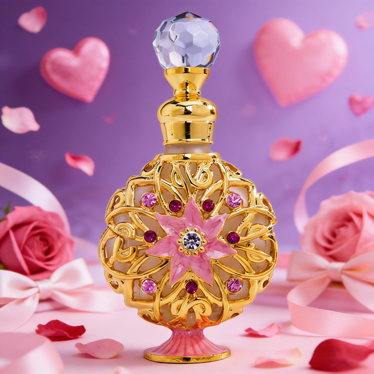 SEVENBEES Vintage perfume bottle with rhinestone details