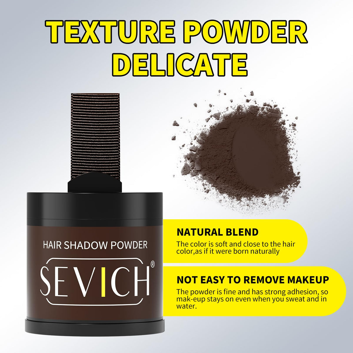 SEVICH Hairline Powder 10g Dark Brown compact case with mirror