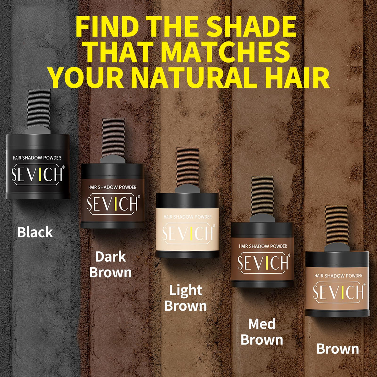 SEVICH Hairline Powder Light Brown 10g on a vanity table