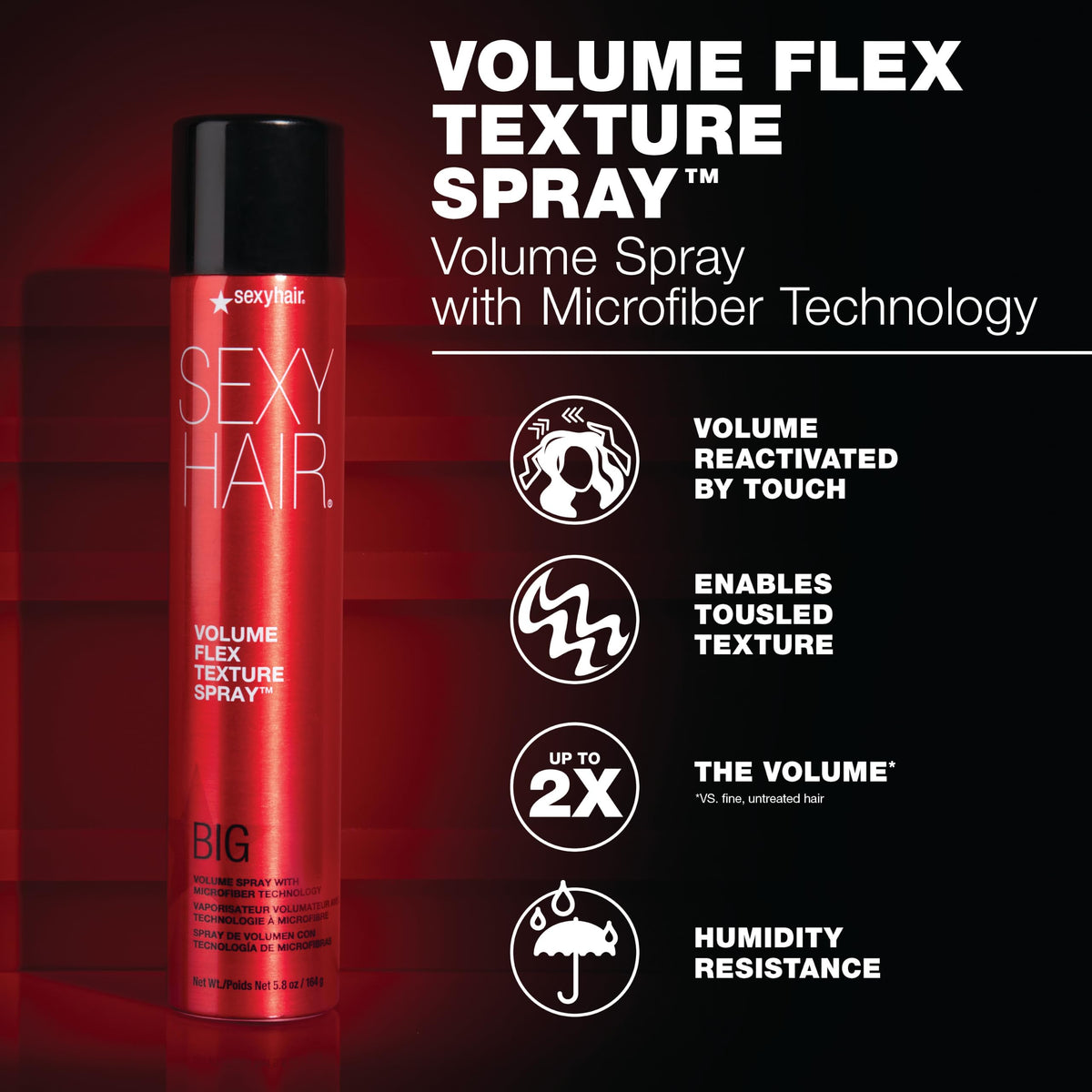 SexyHair Big Volume Flex Texture Spray 5.8 oz back view