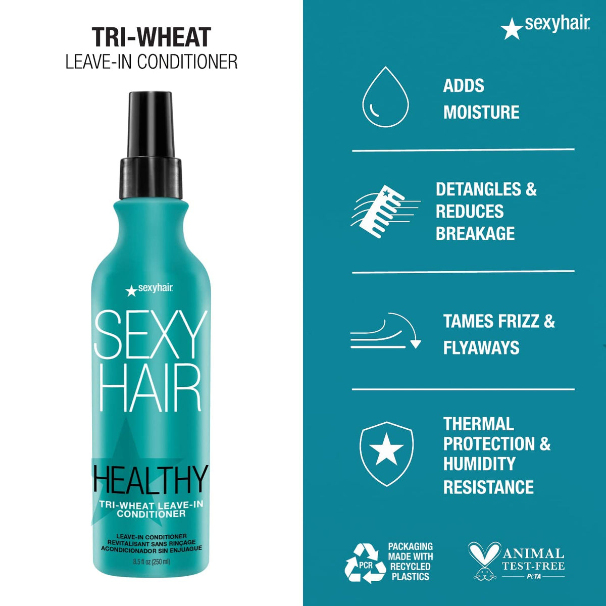 SexyHair Tri-Wheat Leave-In Conditioner 8.5 Oz side view
