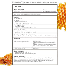 Shailee Psoriasis Shampoo 240g back view showing ingredients