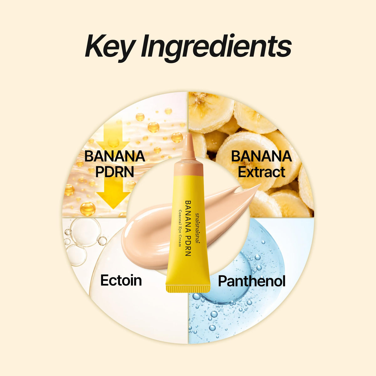 shaishaishai Banana PDRN Conceal Hydrating Under Eye Cream shade options