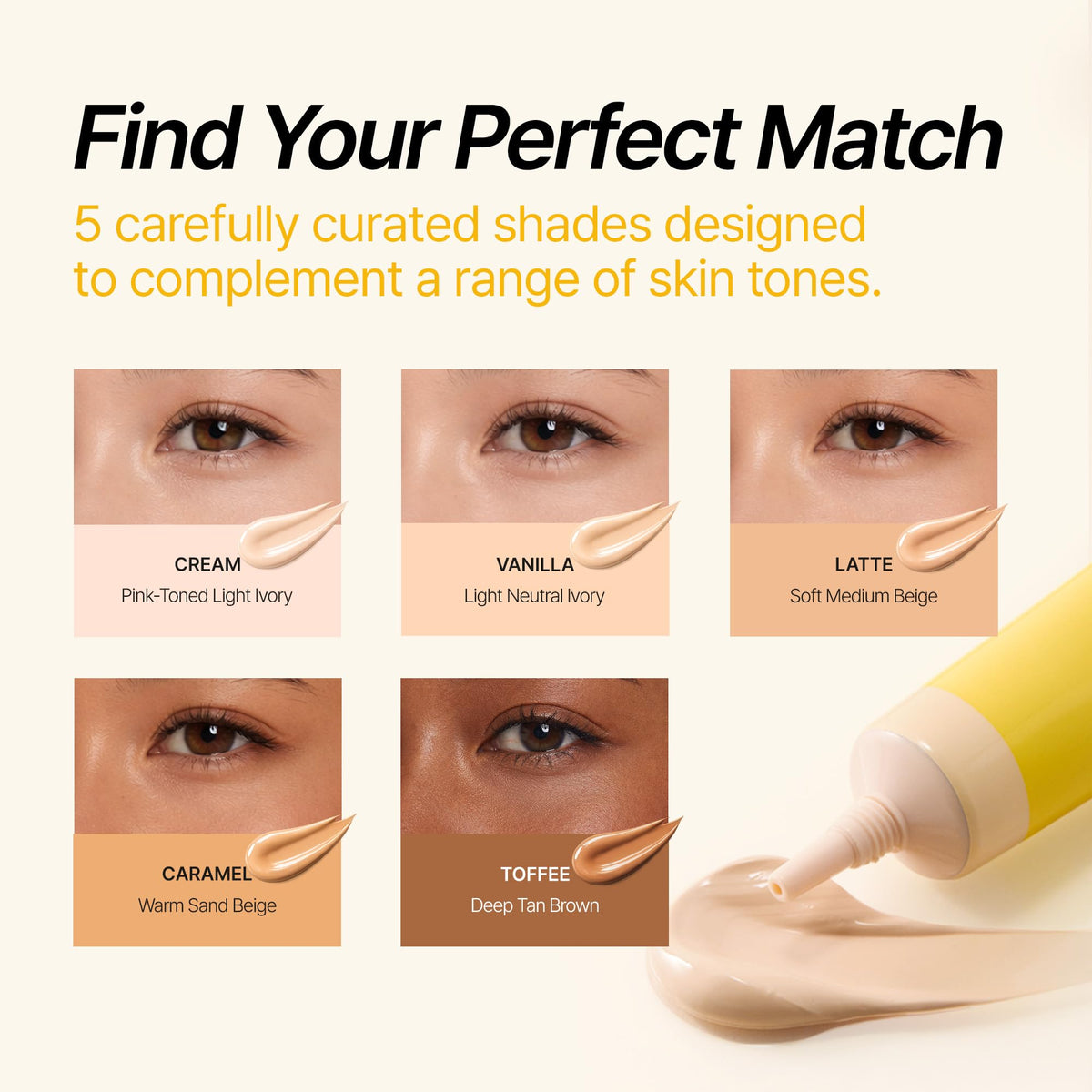 shaishaishai Banana PDRN Conceal Hydrating Under Eye Cream with makeup tools